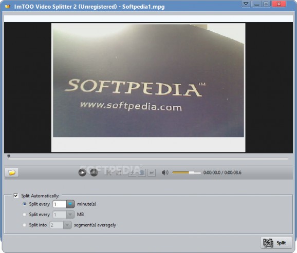 ImTOO Video Splitter screenshot