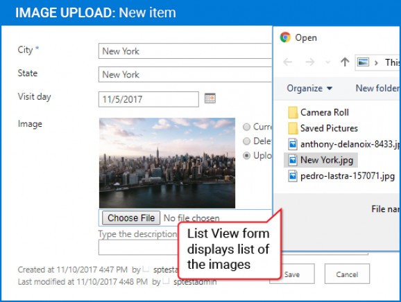 Image Upload Column for SharePoint screenshot