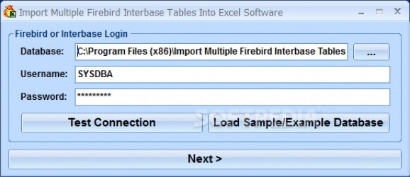 Import Multiple Firebird Interbase Tables Into Excel Software screenshot