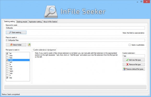 InFile Seeker screenshot