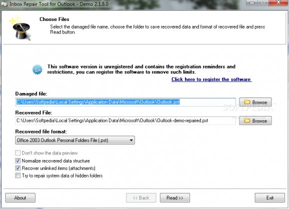 Inbox Repair Tool for Outlook screenshot