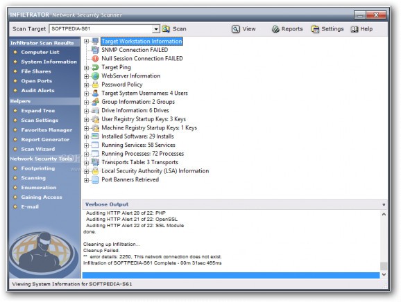 Infiltrator Network Security Scanner screenshot
