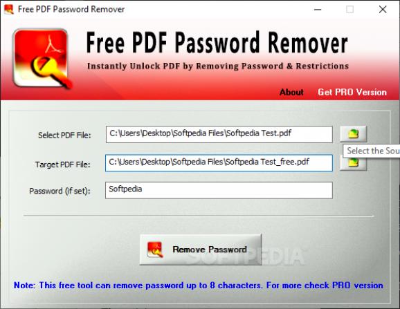Free PDF Password Remover screenshot