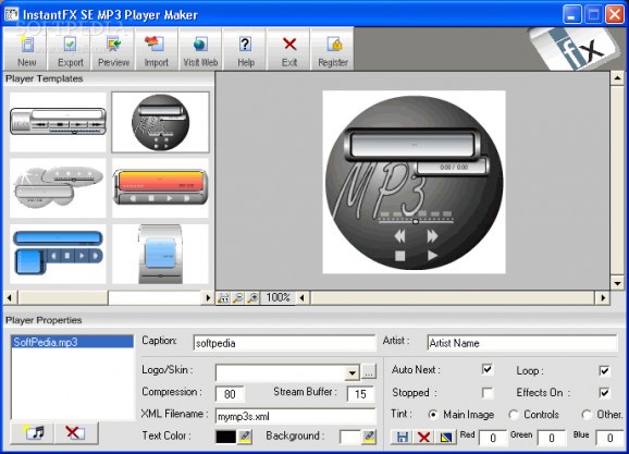 InstantFX SE MP3 Player Maker screenshot