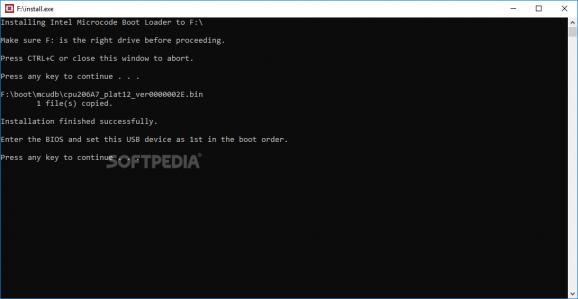 Intel Microcode Boot Loader screenshot