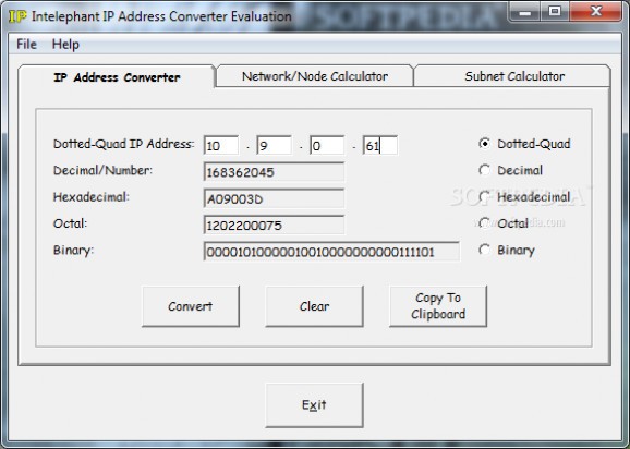 Intelephant IP Address Converter screenshot
