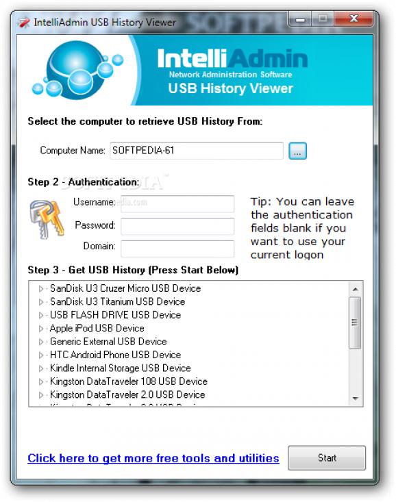 IntelliAdmin USB History Viewer screenshot