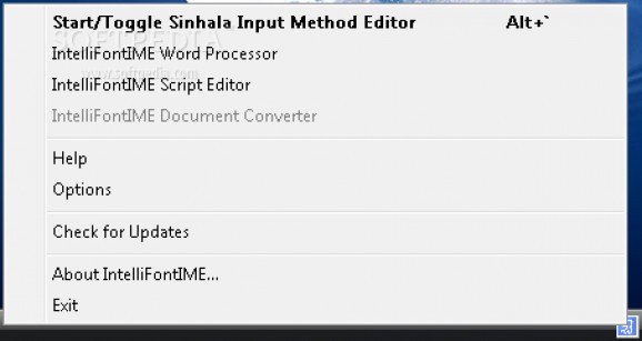 IntelliFontIME Sinhala Input Method Editor screenshot