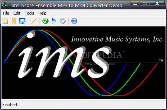 Intelliscore Ensemble MP3 to MIDI Converter screenshot