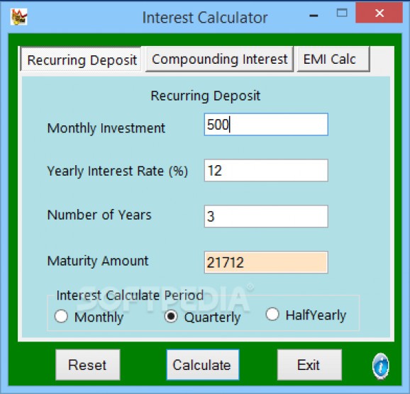 Interest Calculator screenshot