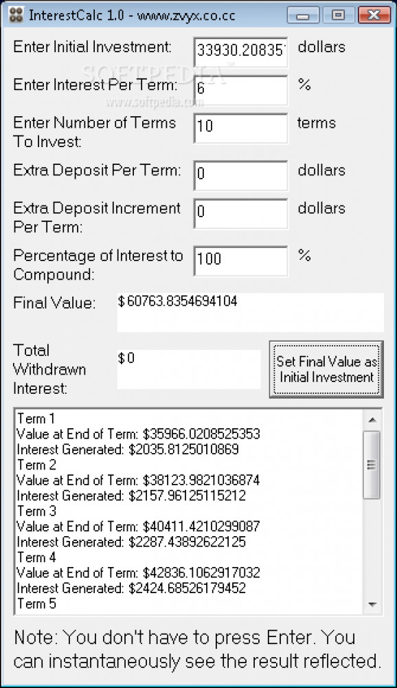 InterestCalc screenshot