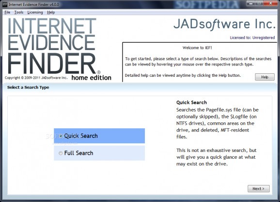 Internet Evidence Finder screenshot
