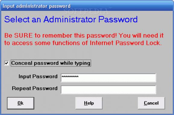 Internet Password Lock screenshot
