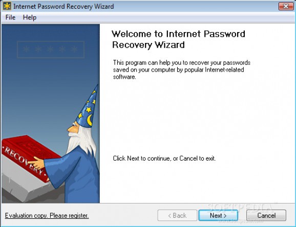 Internet Password Recovery Wizard screenshot