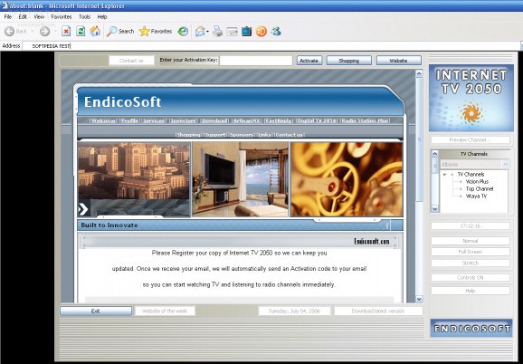 Internet TV 2050 screenshot