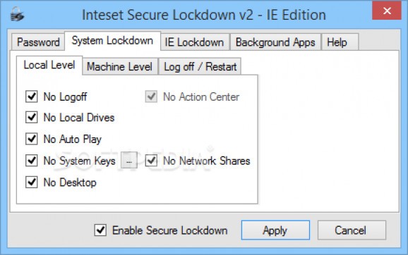Inteset Secure Lockdown - IE Edition screenshot