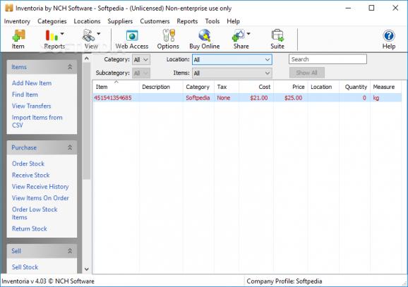 Inventoria Inventory Software screenshot
