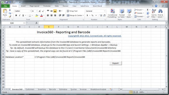 Invoice360 - Reporting and Barcode screenshot