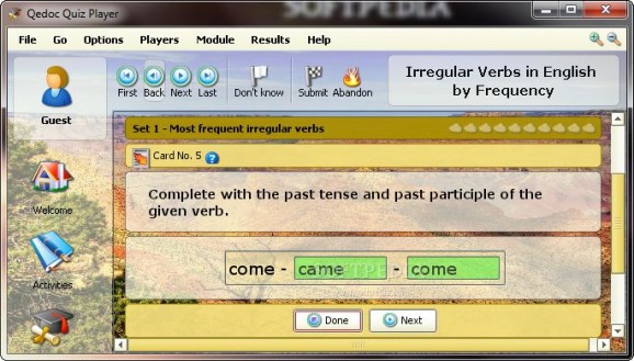 Irregular Verbs in English by Frequency screenshot