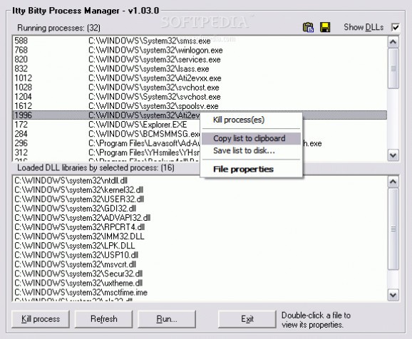 Itty Bitty Process Manager screenshot