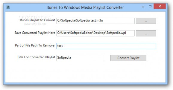 Itunes To Windows Media Playlist Converter screenshot