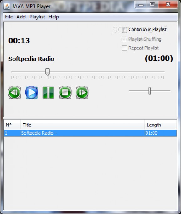 JAVA MP3 Player screenshot