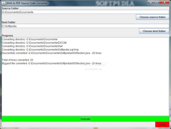 JAVA to PDF Source Code Converter screenshot