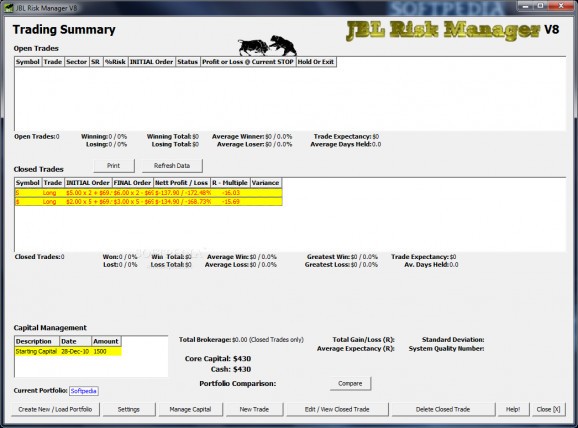 JBL Risk Manager screenshot