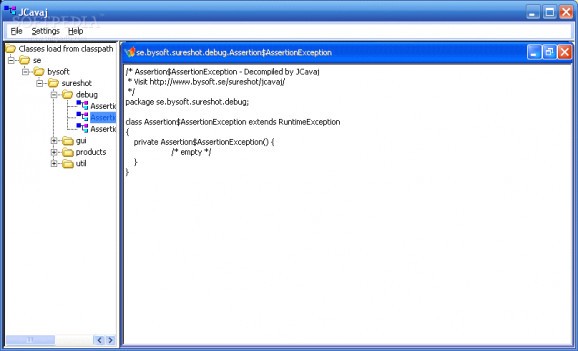 JCavaj Java Decompiler screenshot