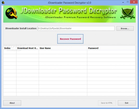 JDownloader Password Decryptor Portable screenshot
