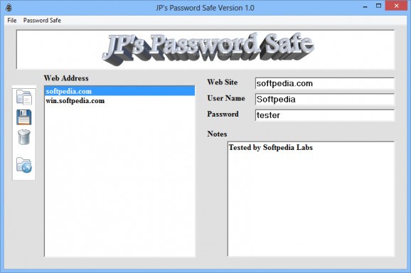 JP's Password Safe screenshot