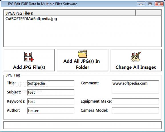 JPG Edit EXIF Data In Multiple Files Software screenshot