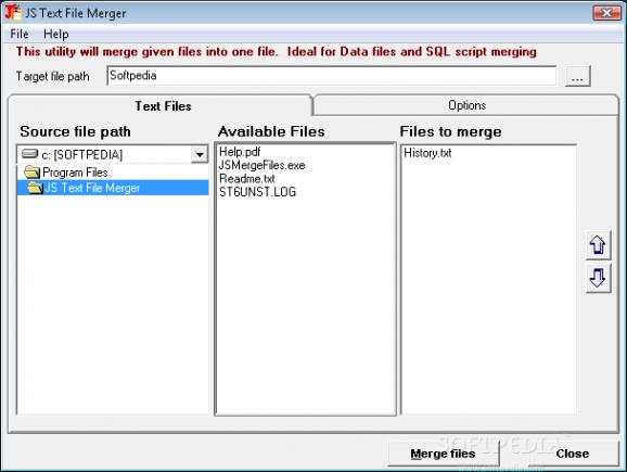 JS Text File Merger screenshot