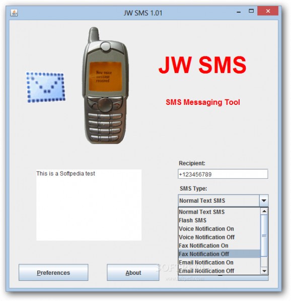 JW SMS screenshot