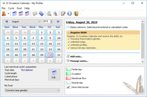 JX Ovulation Calendar screenshot