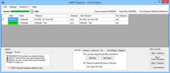 JaMP Organizer screenshot