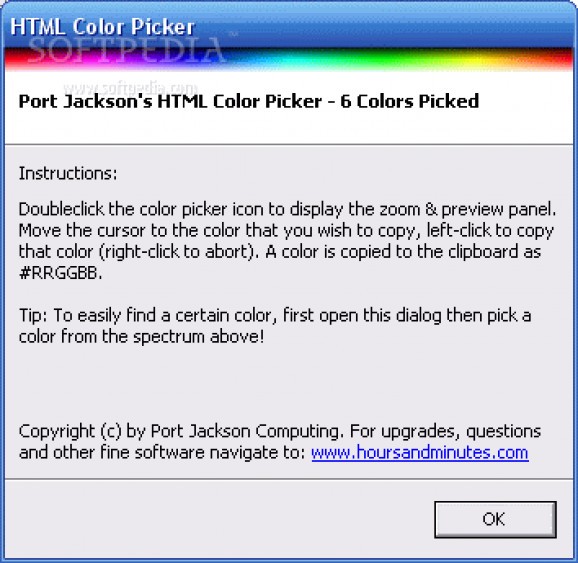 Port Jackson HTML Color Picker screenshot