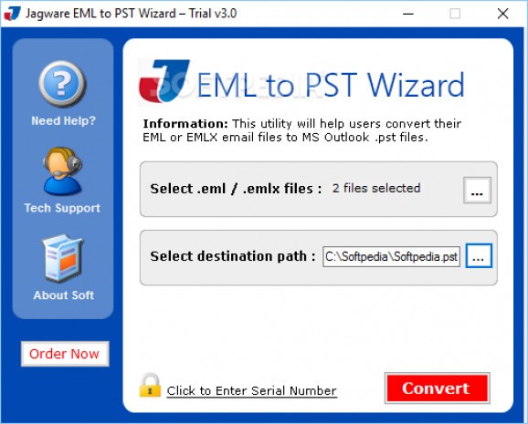 Jagware EML to PST Wizard screenshot