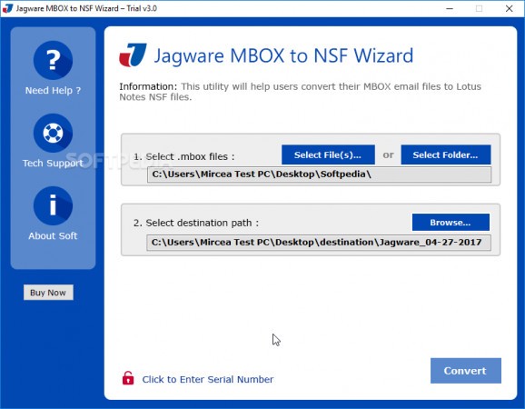 Jagware MBOX to NSF Wizard screenshot