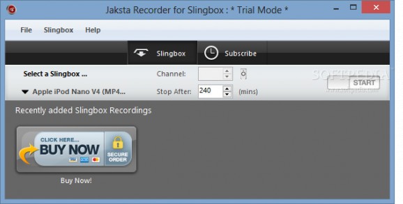 Jaksta Recorder for SlingBox screenshot