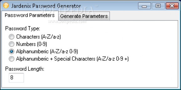 Jardenix Password Generator screenshot