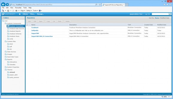 JasperReports Server screenshot