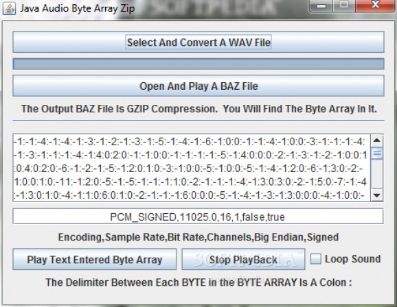 Java Audio Byte Array Zip screenshot