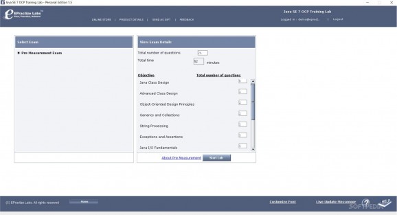 Java SE 7 OCP Training Lab screenshot