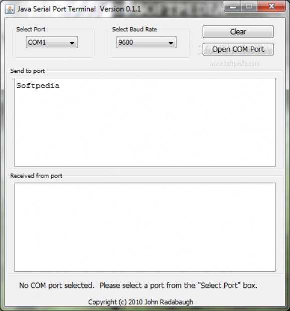 Java Serial Port Terminal screenshot