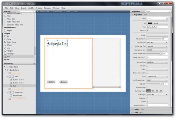 JavaFX Scene Builder screenshot