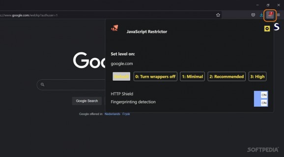 JavaScript Restrictor (JShelter) screenshot