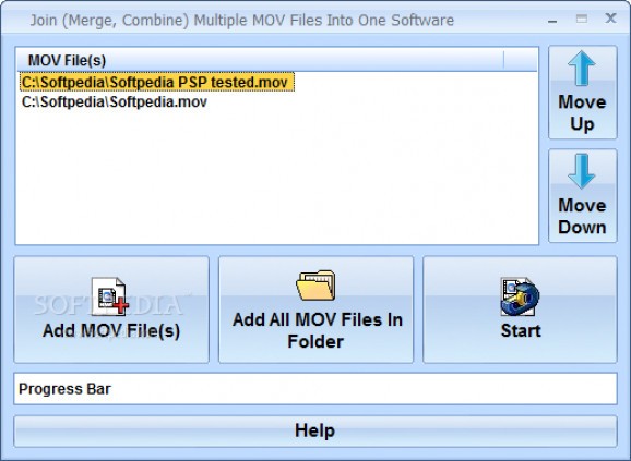 Join (Merge, Combine) Multiple MOV Files Into One Software screenshot