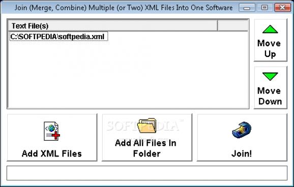 Join (Merge, Combine) Multiple (or Two) XML Files Into One Software screenshot