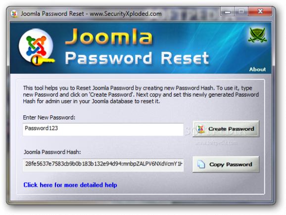 Joomla Password Reset Portable screenshot